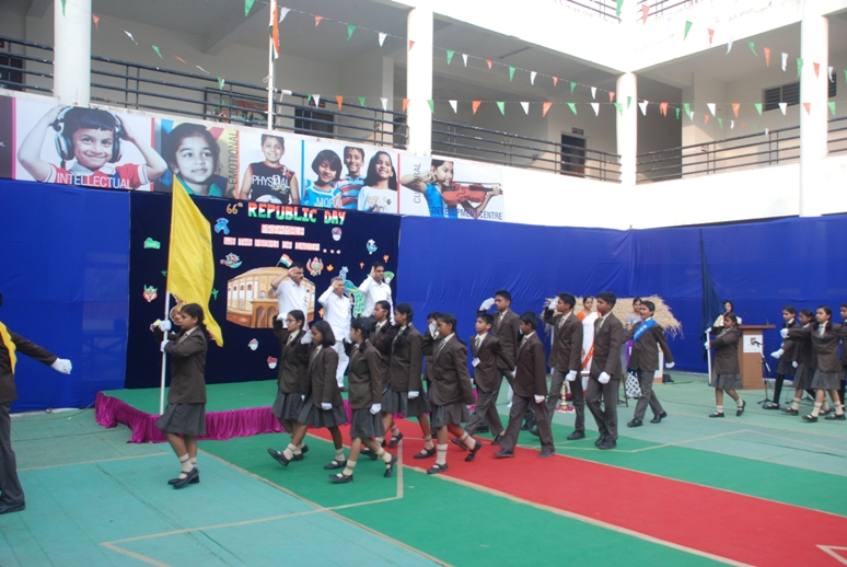 March past done by the students on Republic Day